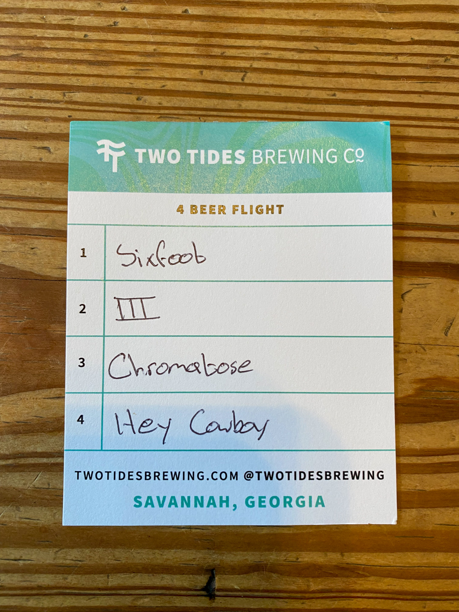 Beer Flight Menu - Two Tides Brewing Co. | ViewFromALove