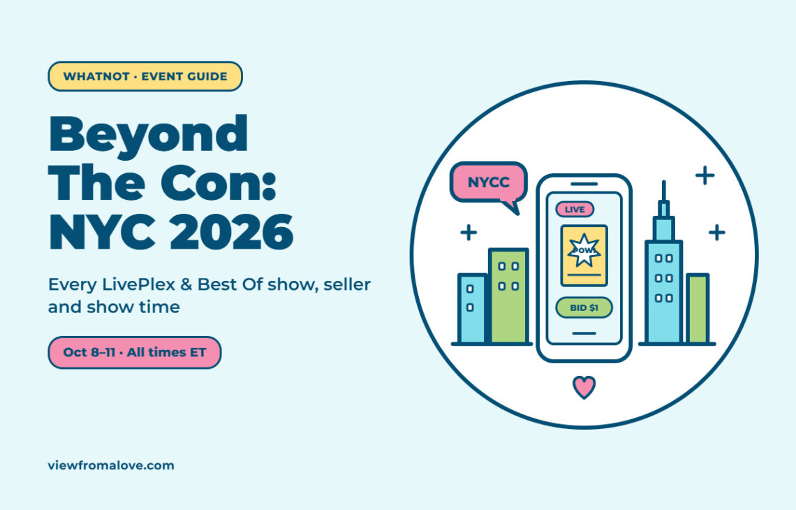 Beyond The Con: NYC 2026 Whatnot event guide graphic with a live-shopping phone and New York City skyline