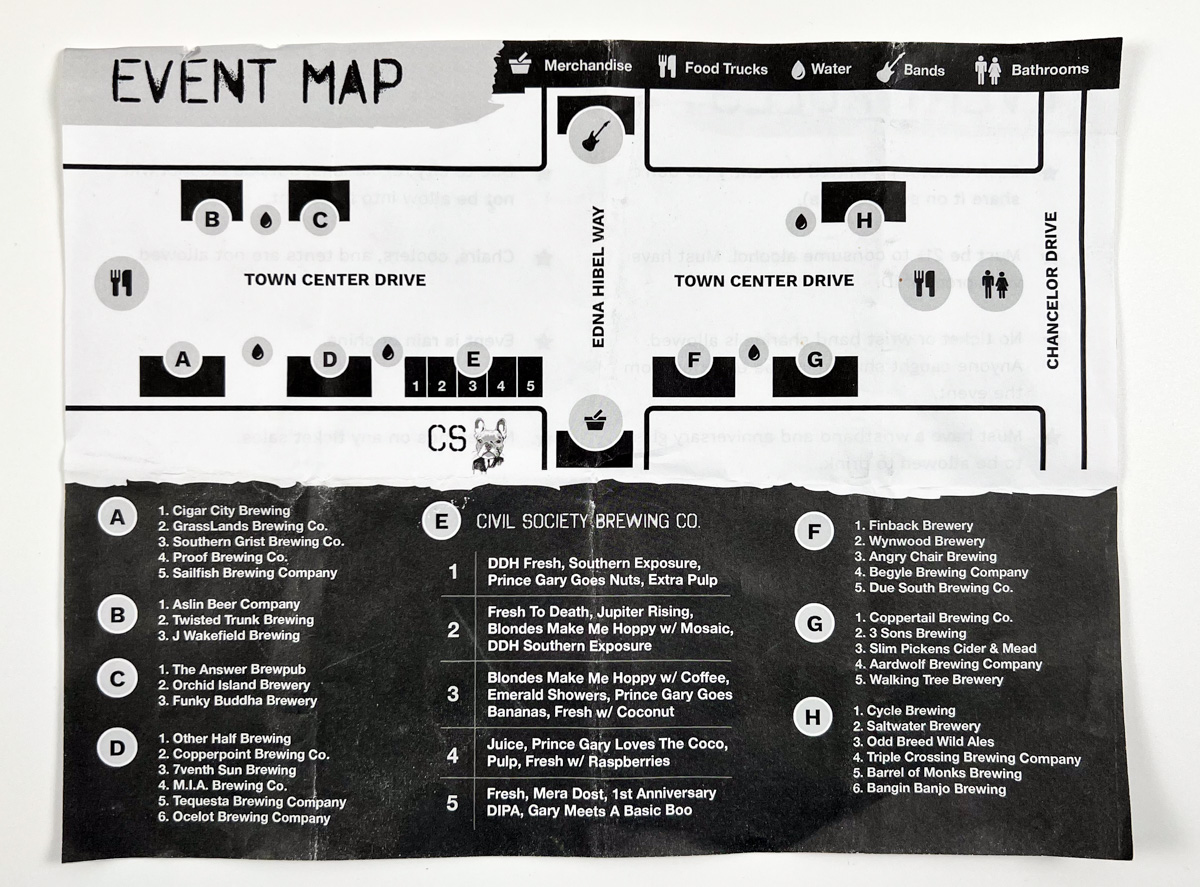 1st Anniversary Event Map - Civil Society Brewing | ViewFromALove