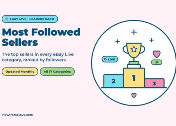 Most followed eBay Live sellers by category leaderboard illustration