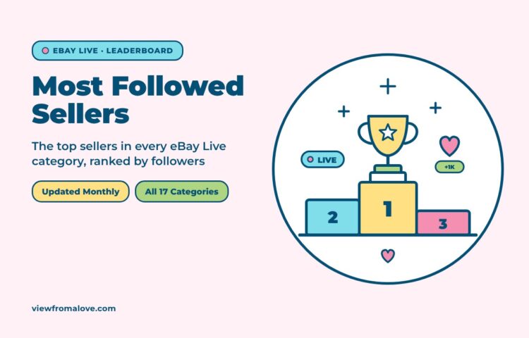 Most followed eBay Live sellers by category leaderboard illustration