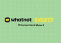 Whatnot Card Show 8 event banner featuring sports cards, Pokemon cards, giveaways and live sellers