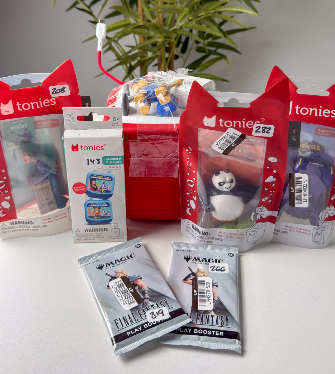 Toniebox, Tonies, and Magic The Gathering products purchased from JenJenJig on Whatnot