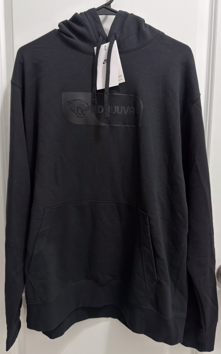 Jacksonville Jaguars Nike hoodie purchased from Tytanmarket in the Whatnot Men's Fashion category