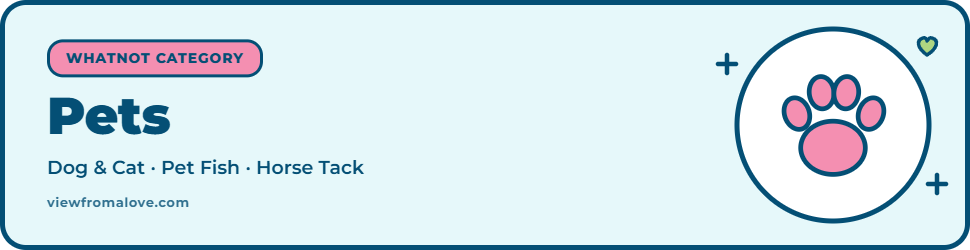 Pet products on Whatnot including dog, cat, and fish supplies