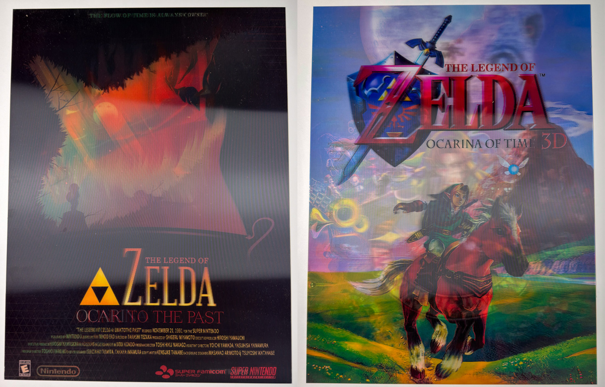 Zelda lenticular posters purchased from JandSGames during a Whatnot Video Games auction